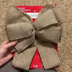 Celebrate It gold and mesh Decorative Bow